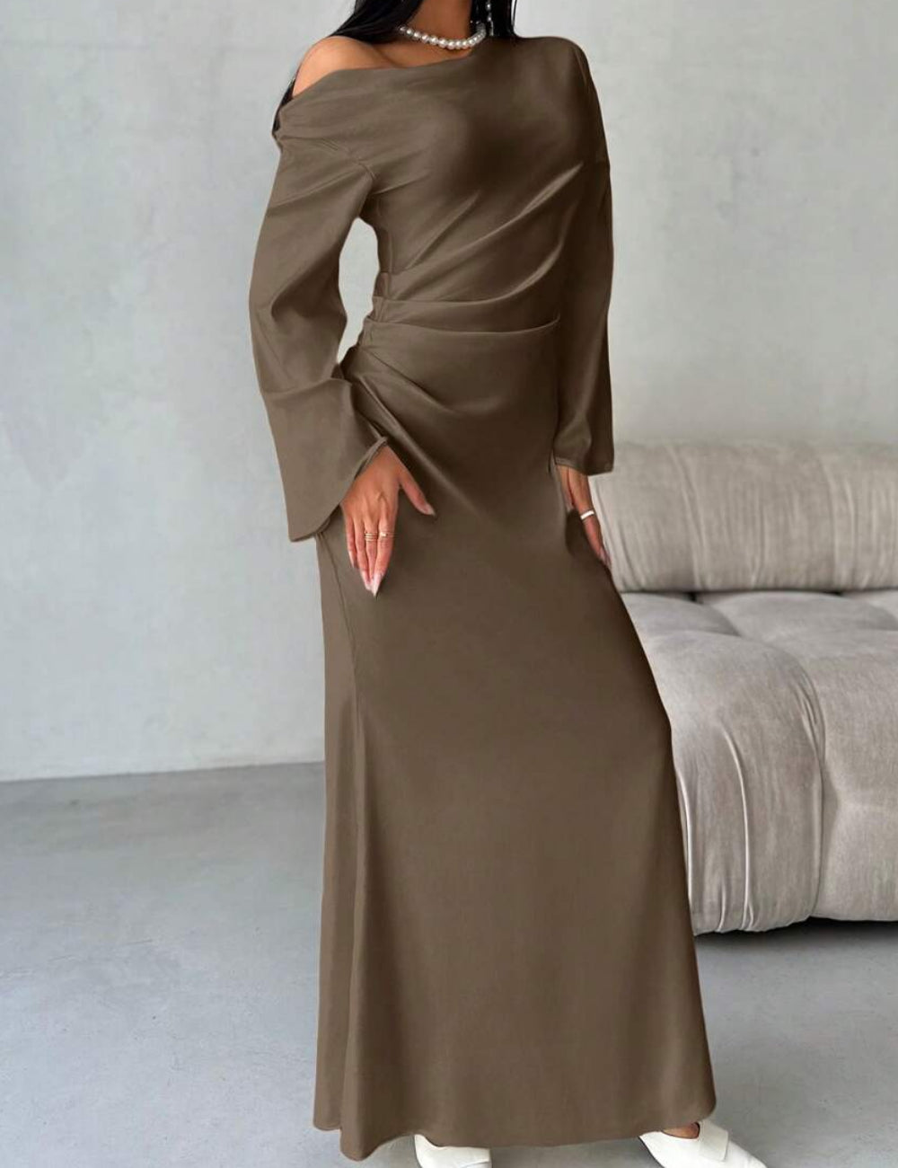 Rochie maxi SHEIN, maro