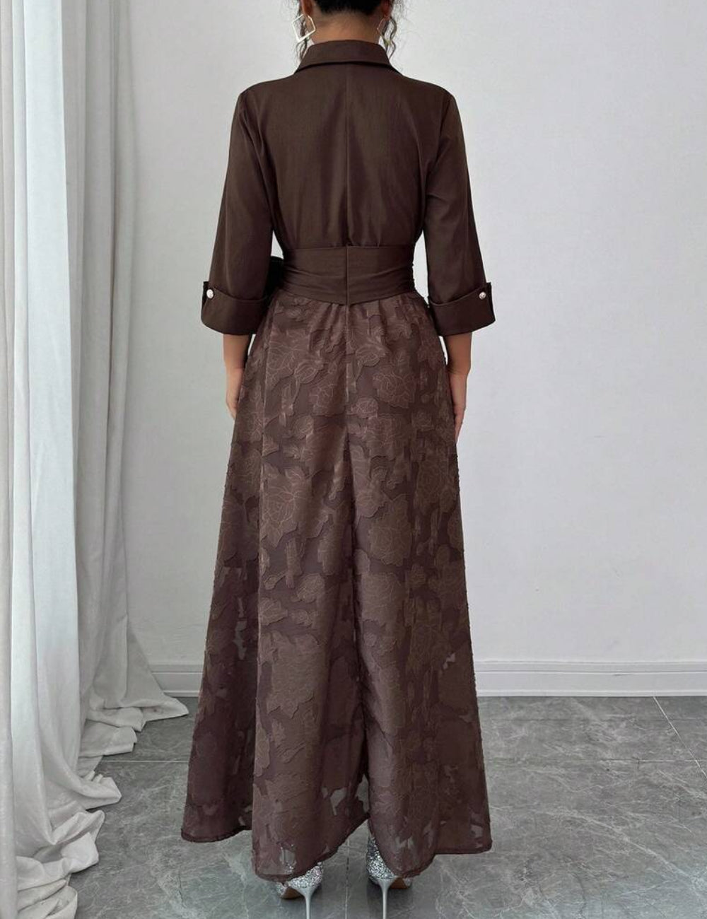 Shein barna maxi ruha