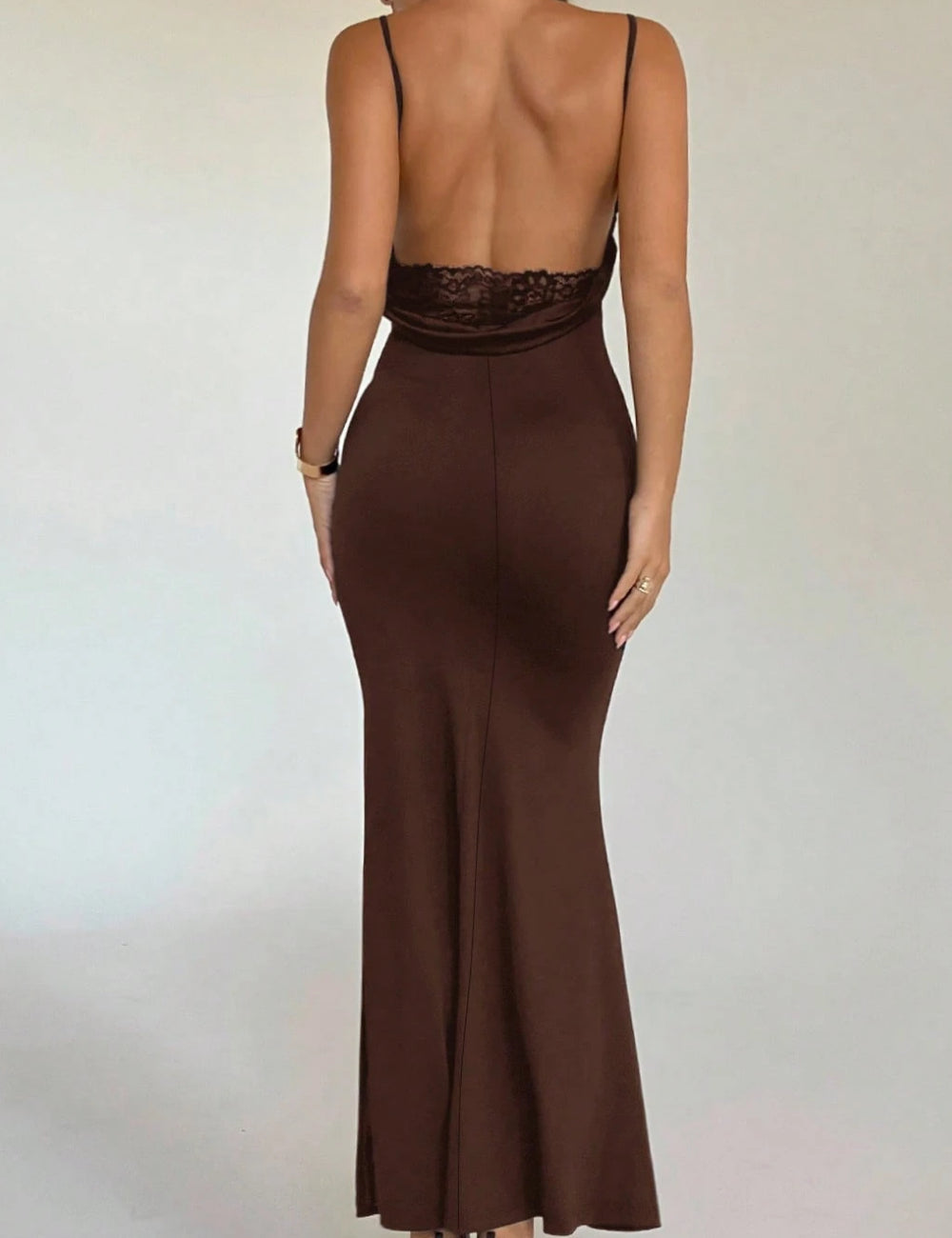 Shein maxi ruha, barna