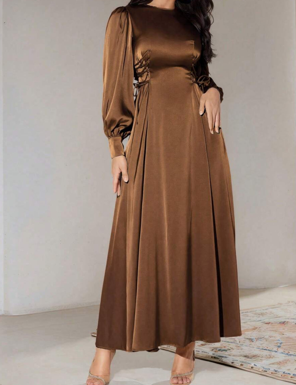 Shein barna maxi ruha
