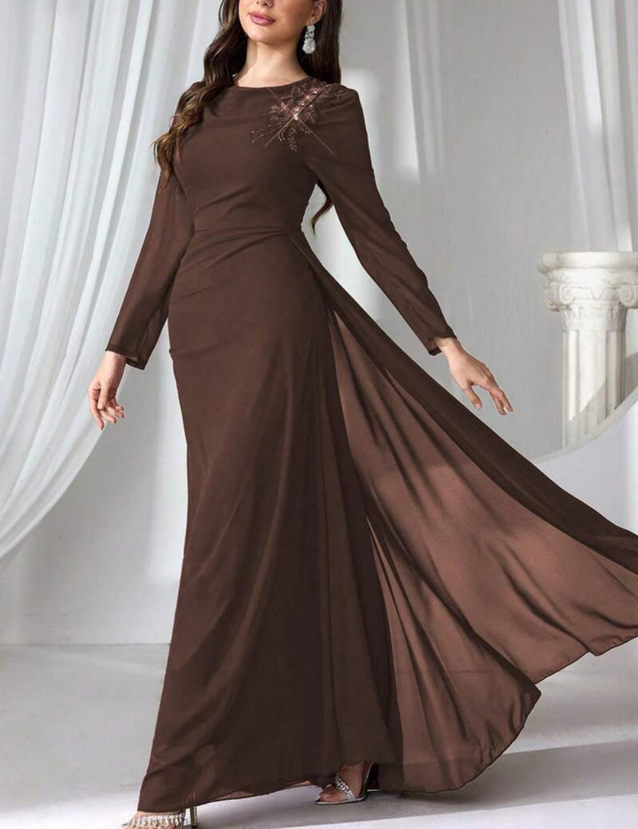 Shein Maxi Dress Brown