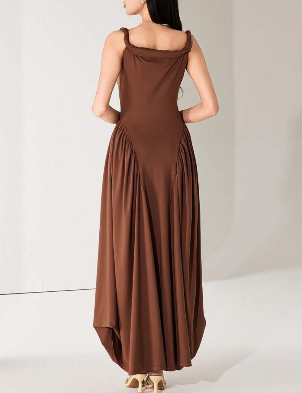 Shein maxi dress, brown