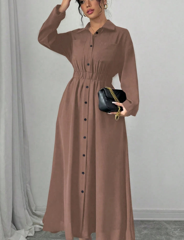 Shein maxi ruha, barna