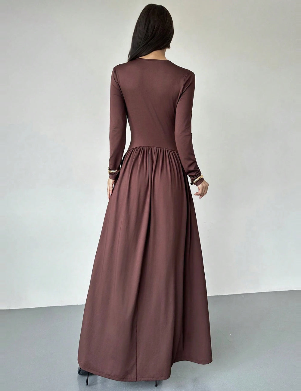 Shein maxi ruha, barna