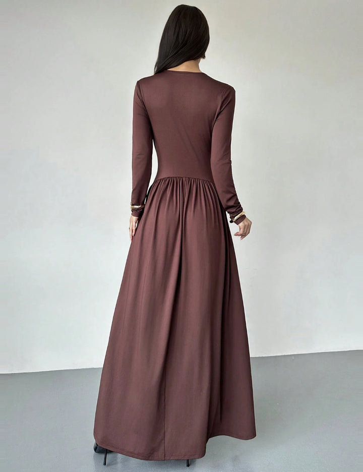 Shein maxi ruha, barna