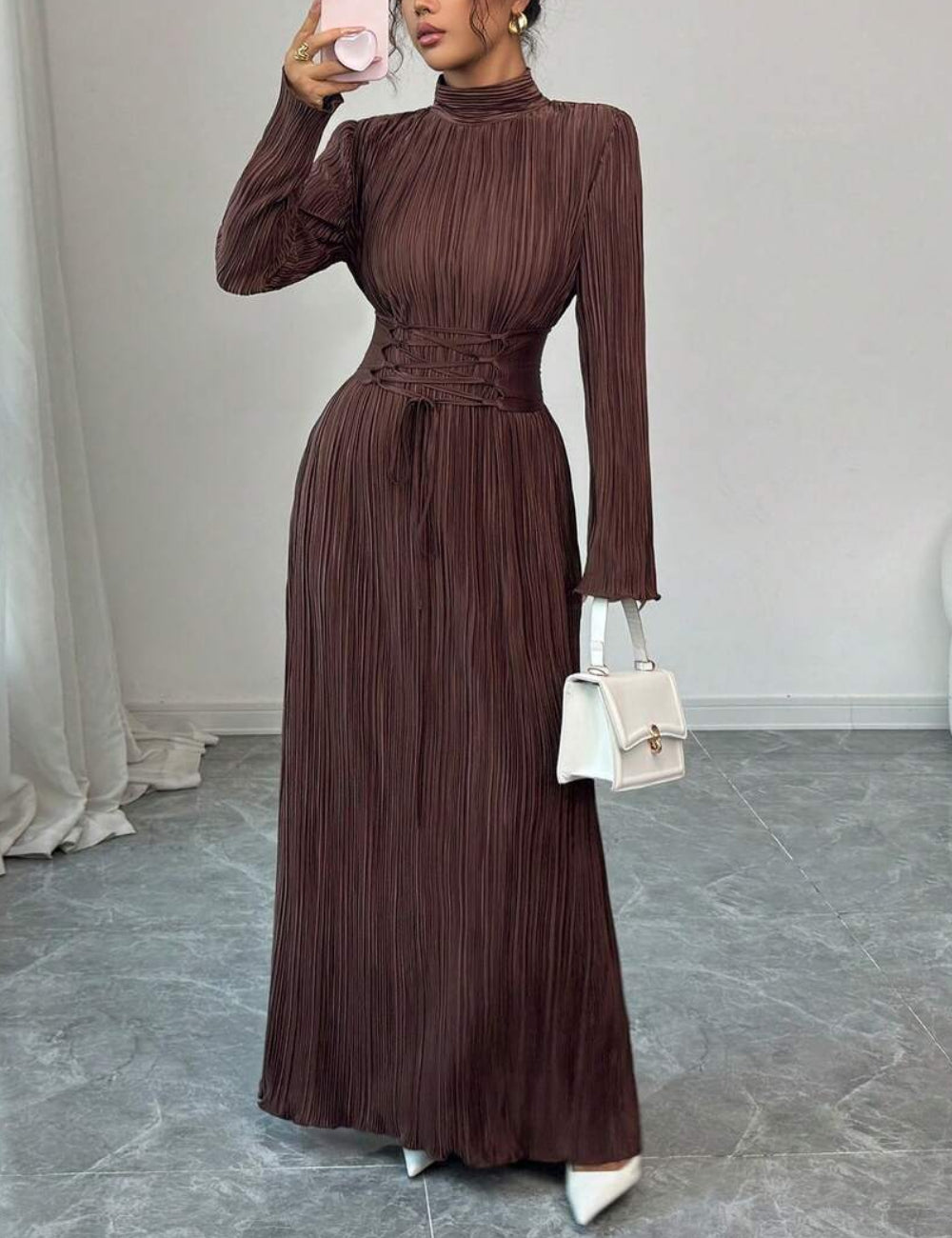 Shein barna maxi ruha