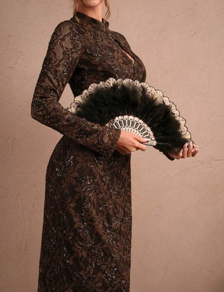 Shein maxi ruha, barna