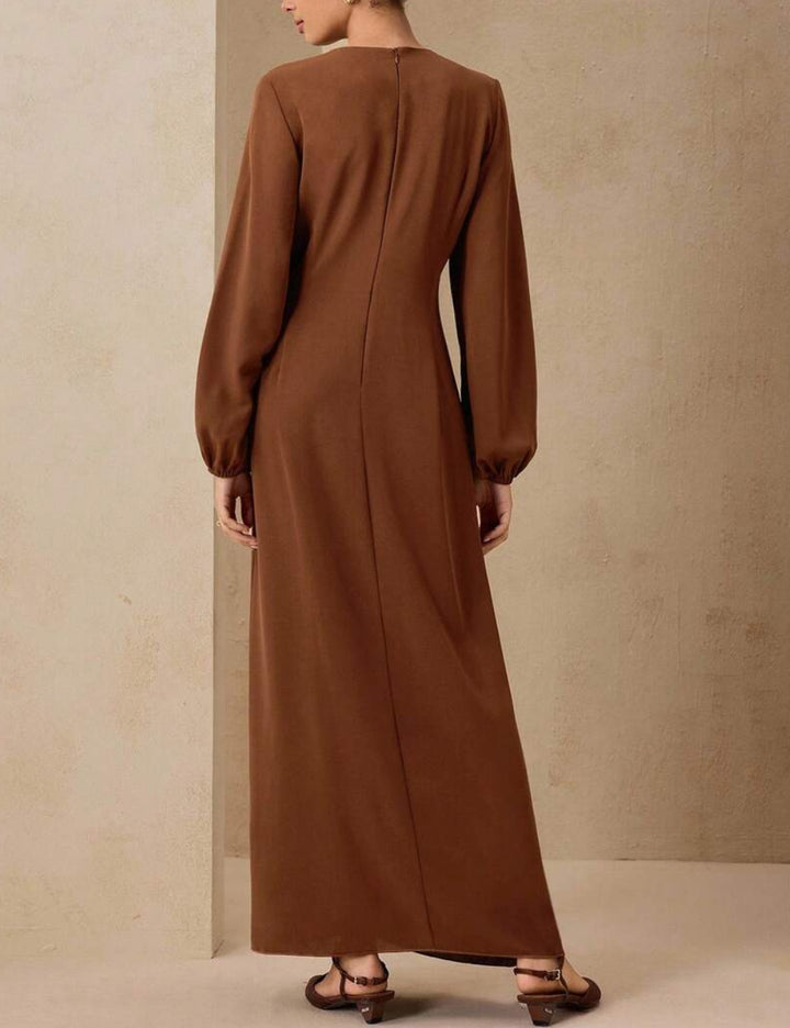 Shein maxi ruha, barna