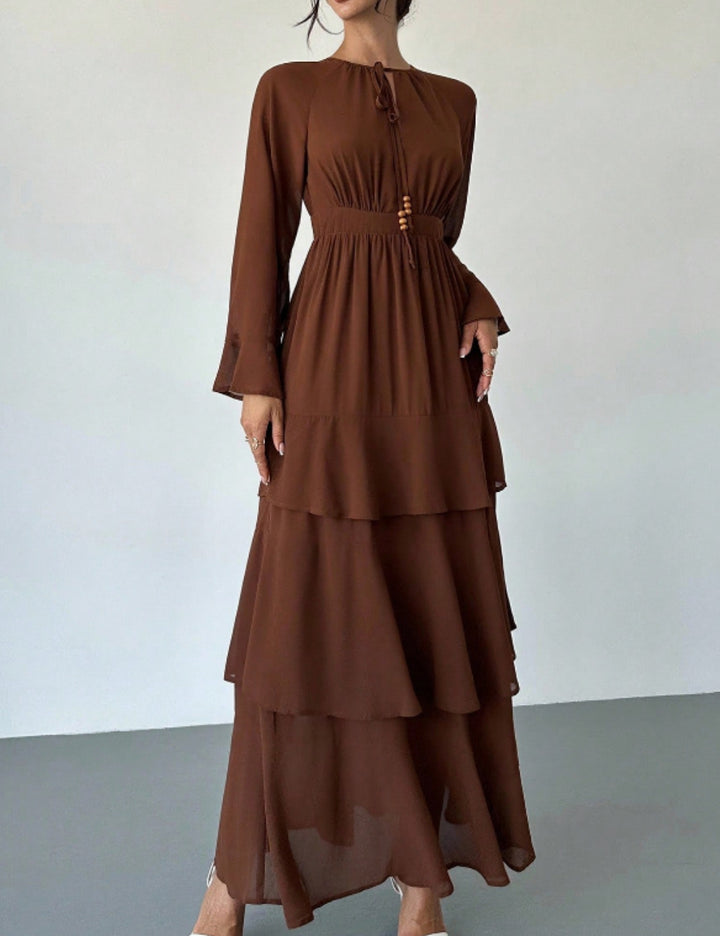 Shein maxi ruha, barna