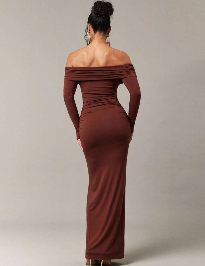 Shein maxi ruha, barna
