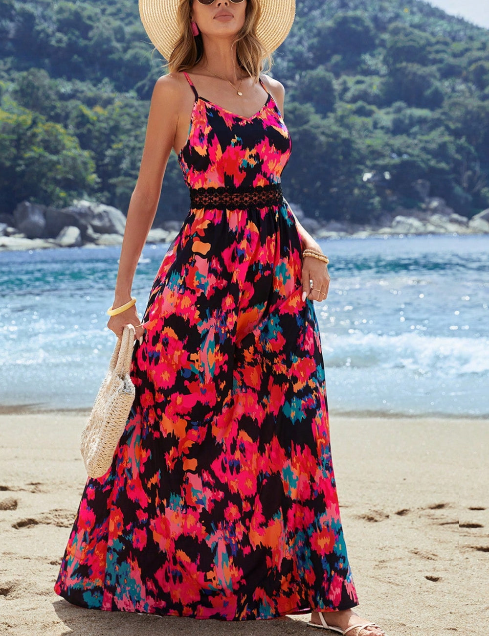 Shein maxi dress, color mix