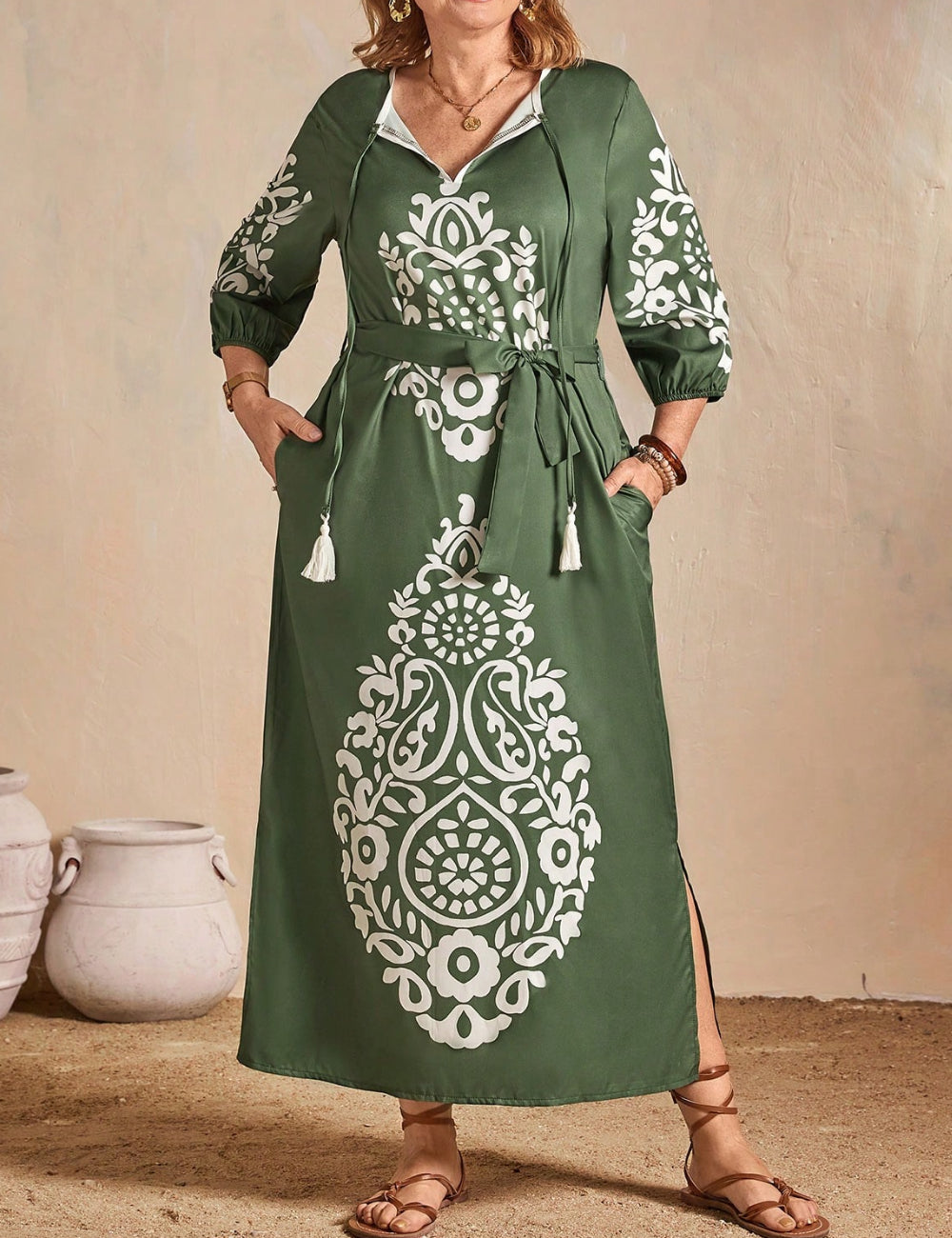 Shein maxi dress, color mix