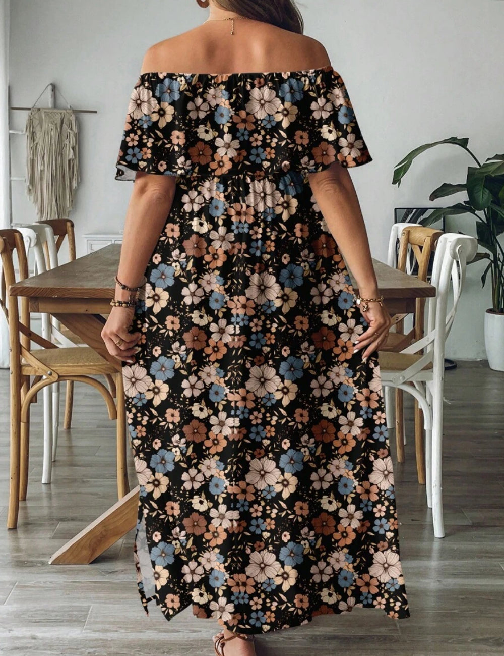 Shein Curve+ maxi ruha, vegyes színek