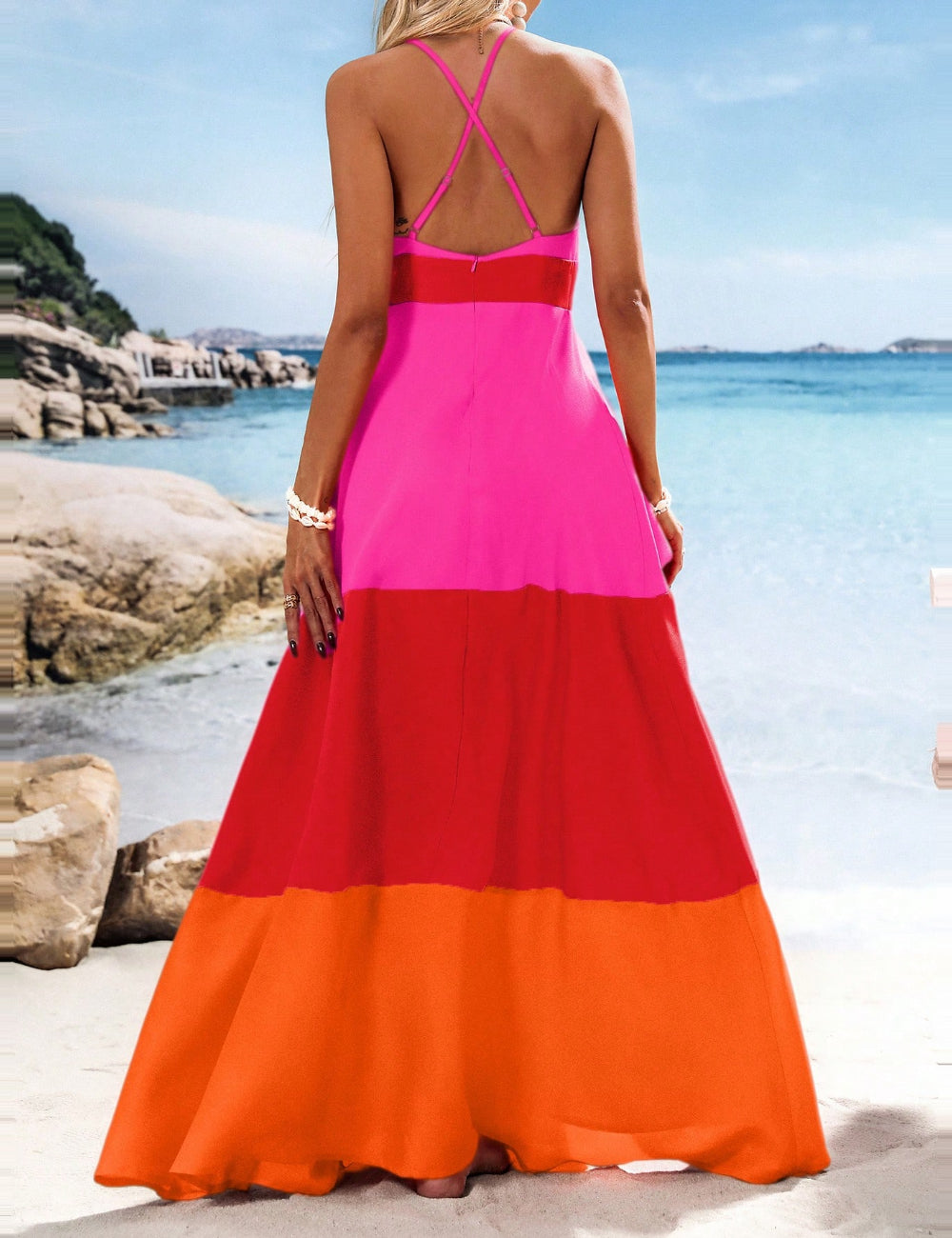 Rochie maxi Shein, mix culori