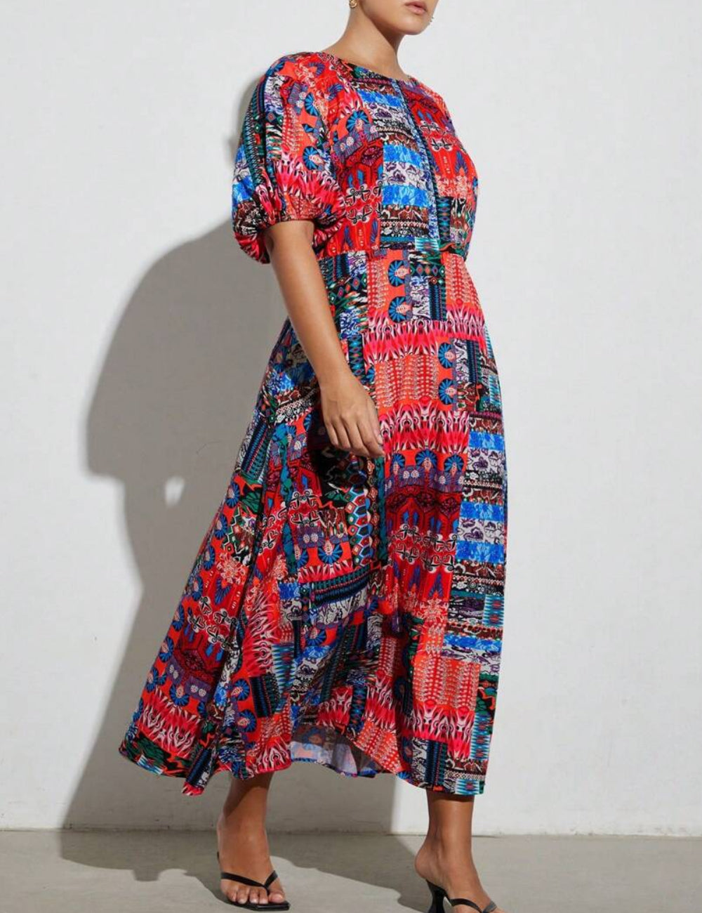 Shein Curve+ maxi ruha, vegyes színek
