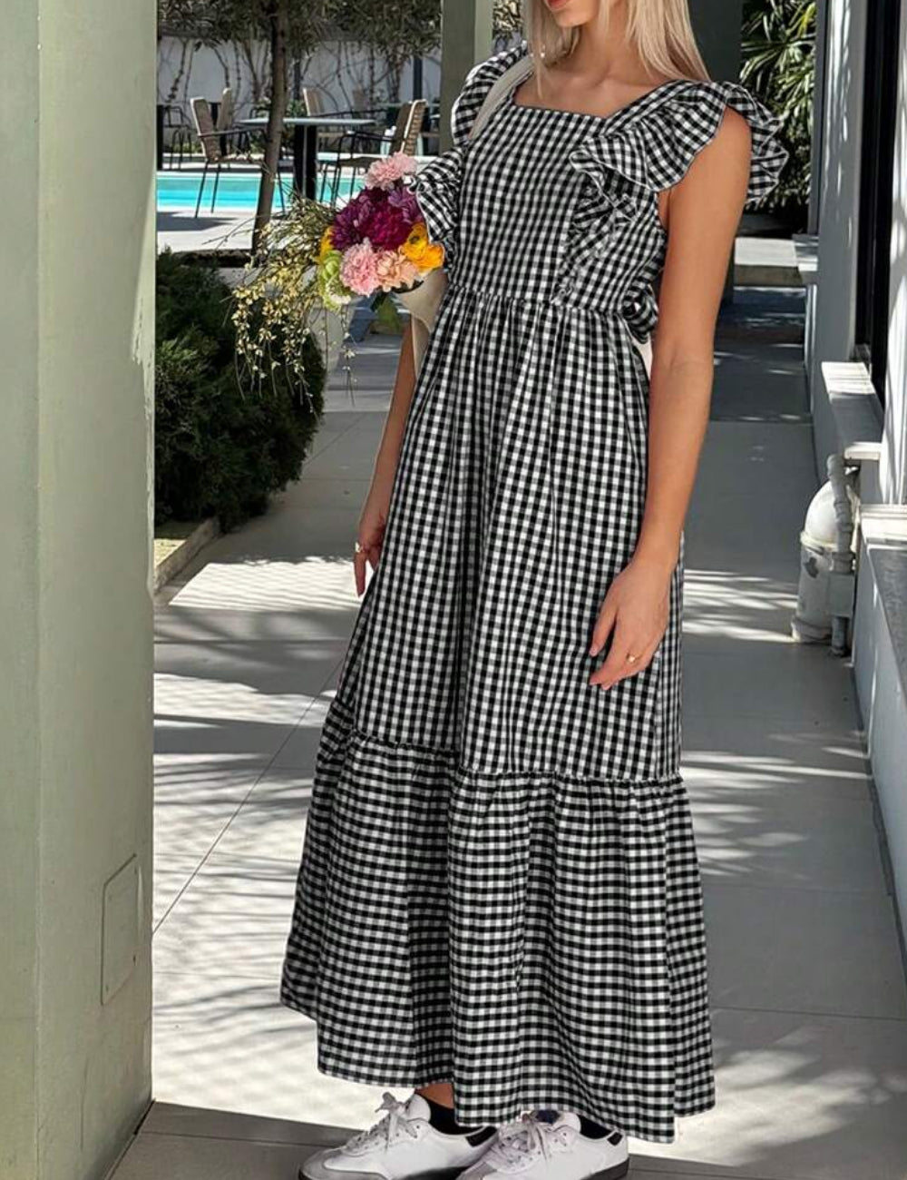 Shein maxi dress, color mix