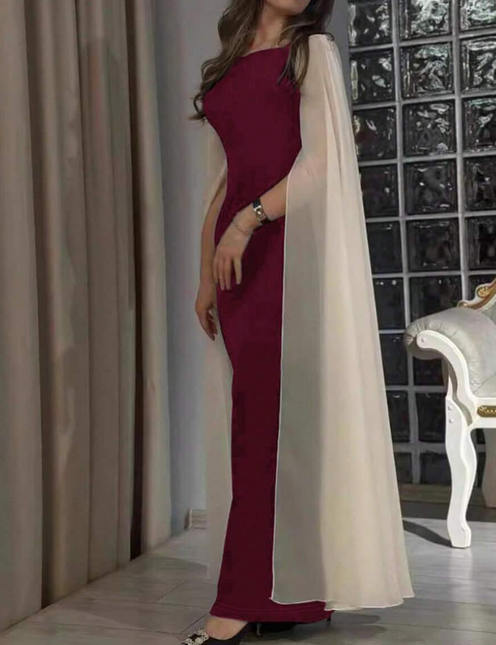 Shein maxi dress, color mix