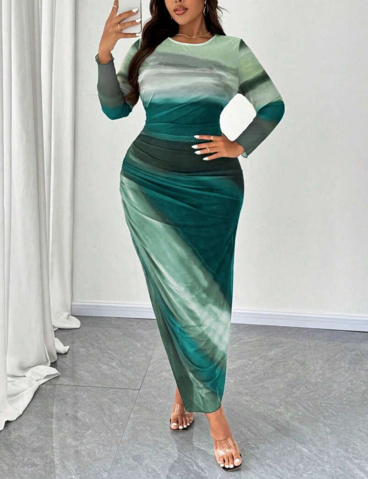 Shein Curve+ maxi dress, mixed colors