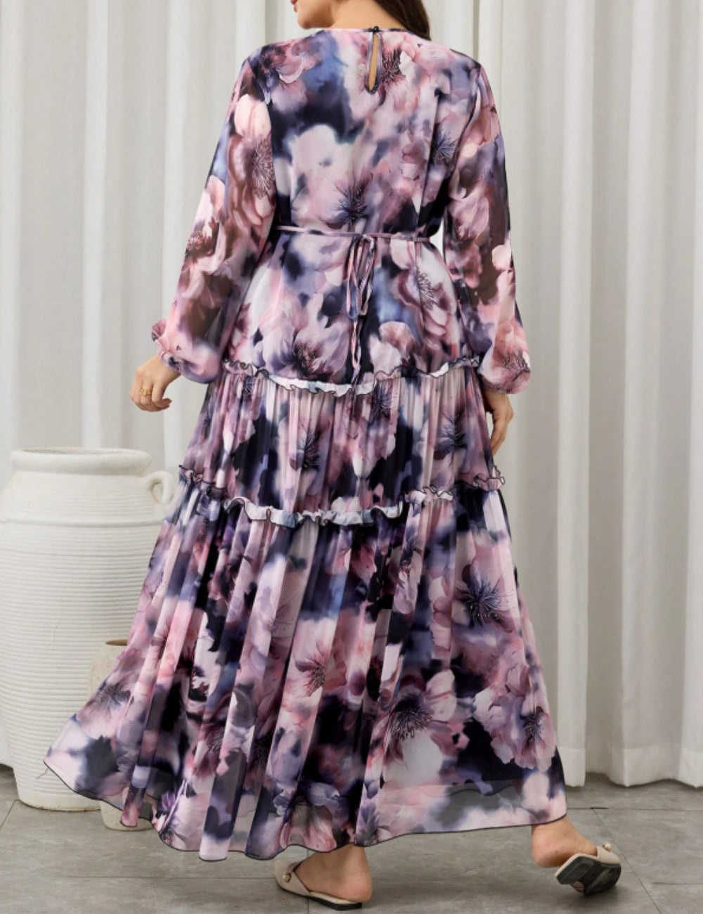 Shein Curve+ maxi ruha, vegyes színek