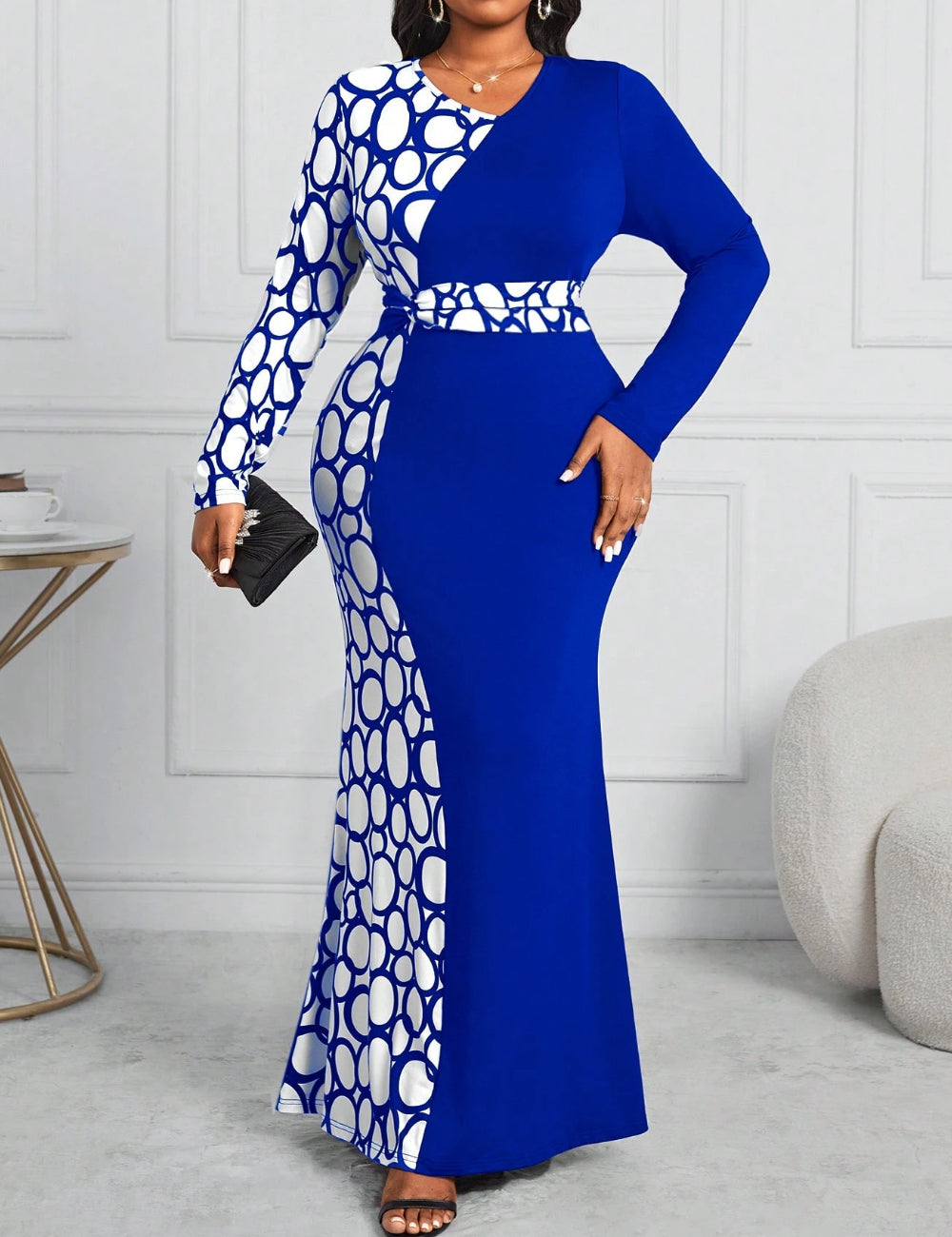Shein Curve+ maxi ruha, vegyes színek