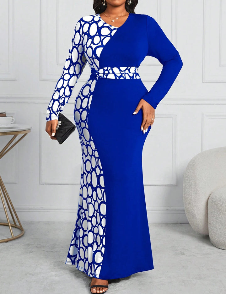 Shein Curve+ maxi ruha, vegyes színek