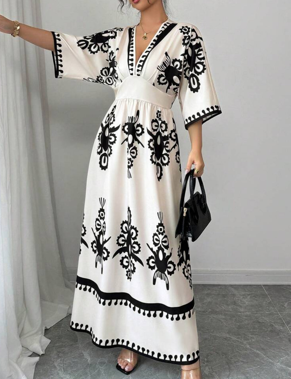 Shein maxi dress, color mix