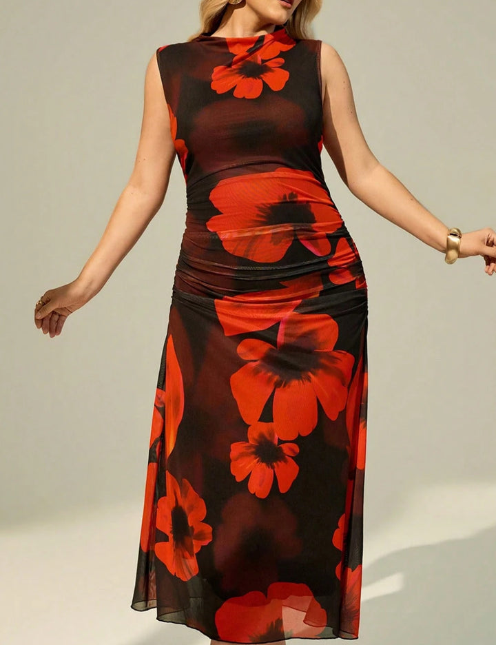 Shein Curve+ maxi ruha, vegyes színek
