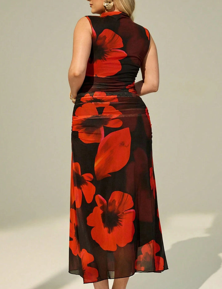 Shein Curve+ maxi ruha, vegyes színek