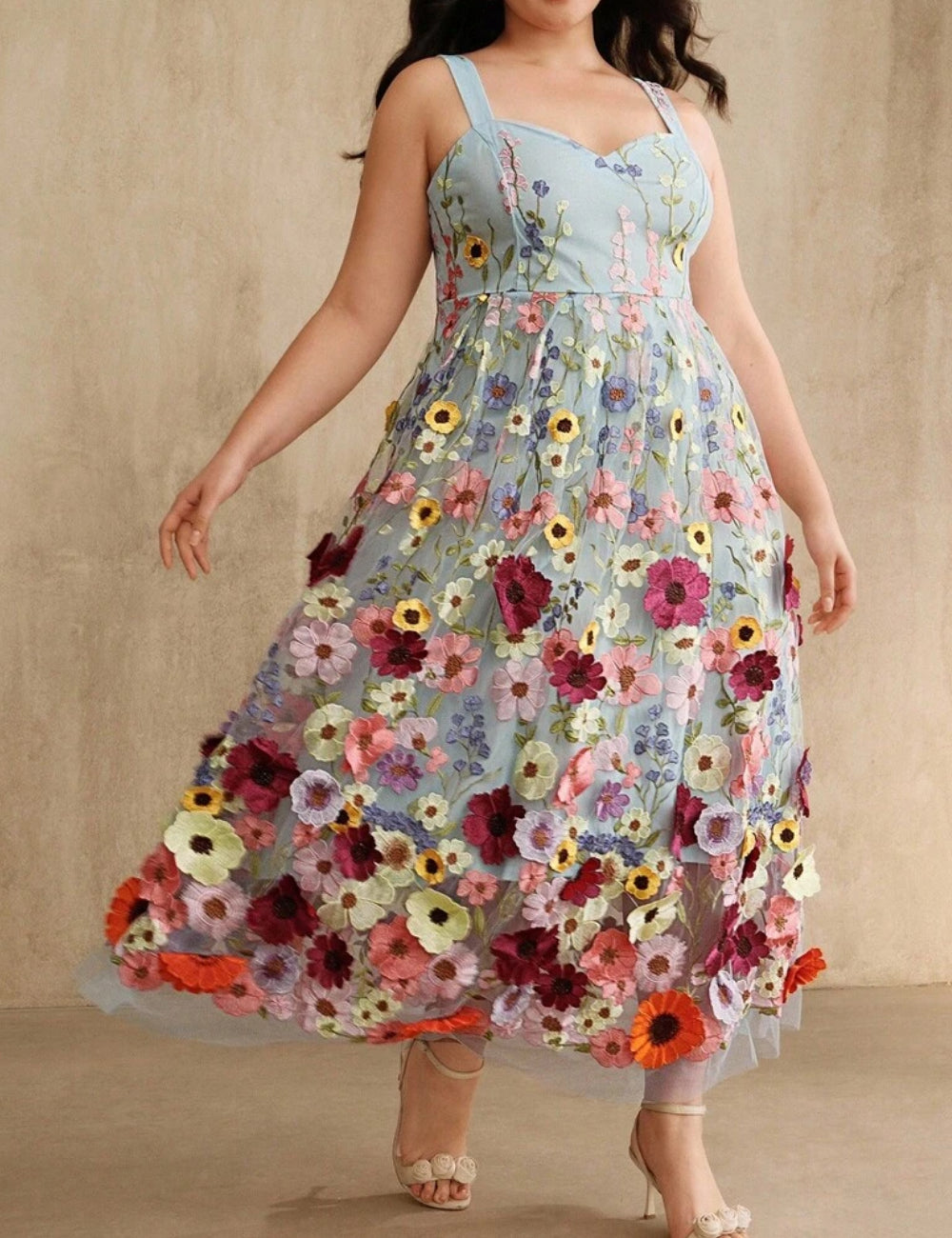 Shein Curve+ maxi ruha, vegyes színek