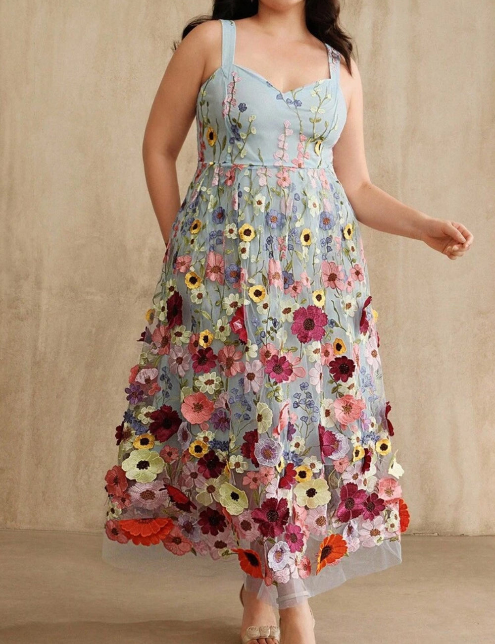 Shein Curve+ maxi ruha, vegyes színek