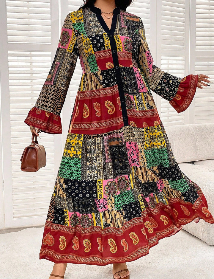 Shein Curve+ Maxi Dress, Mixed Colors