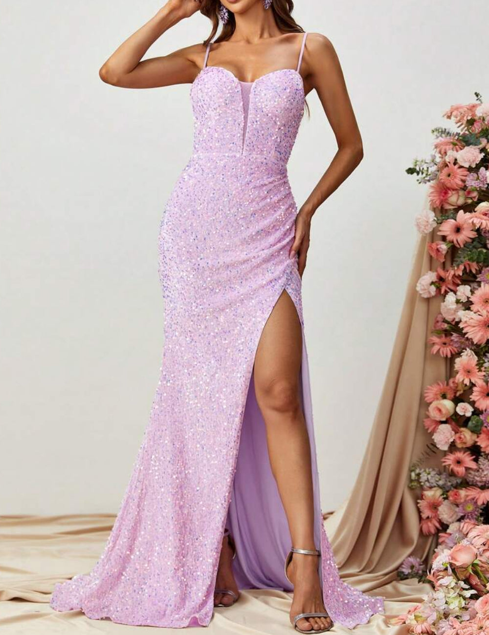 Shein maxi ruha, lila