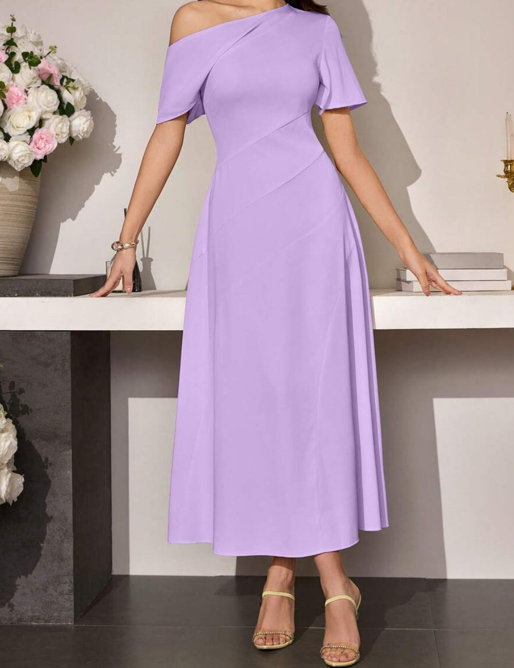 Shein maxi ruha, lila