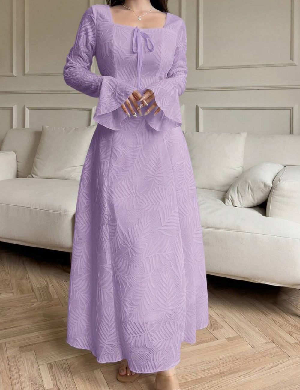 Shein maxi ruha, lila