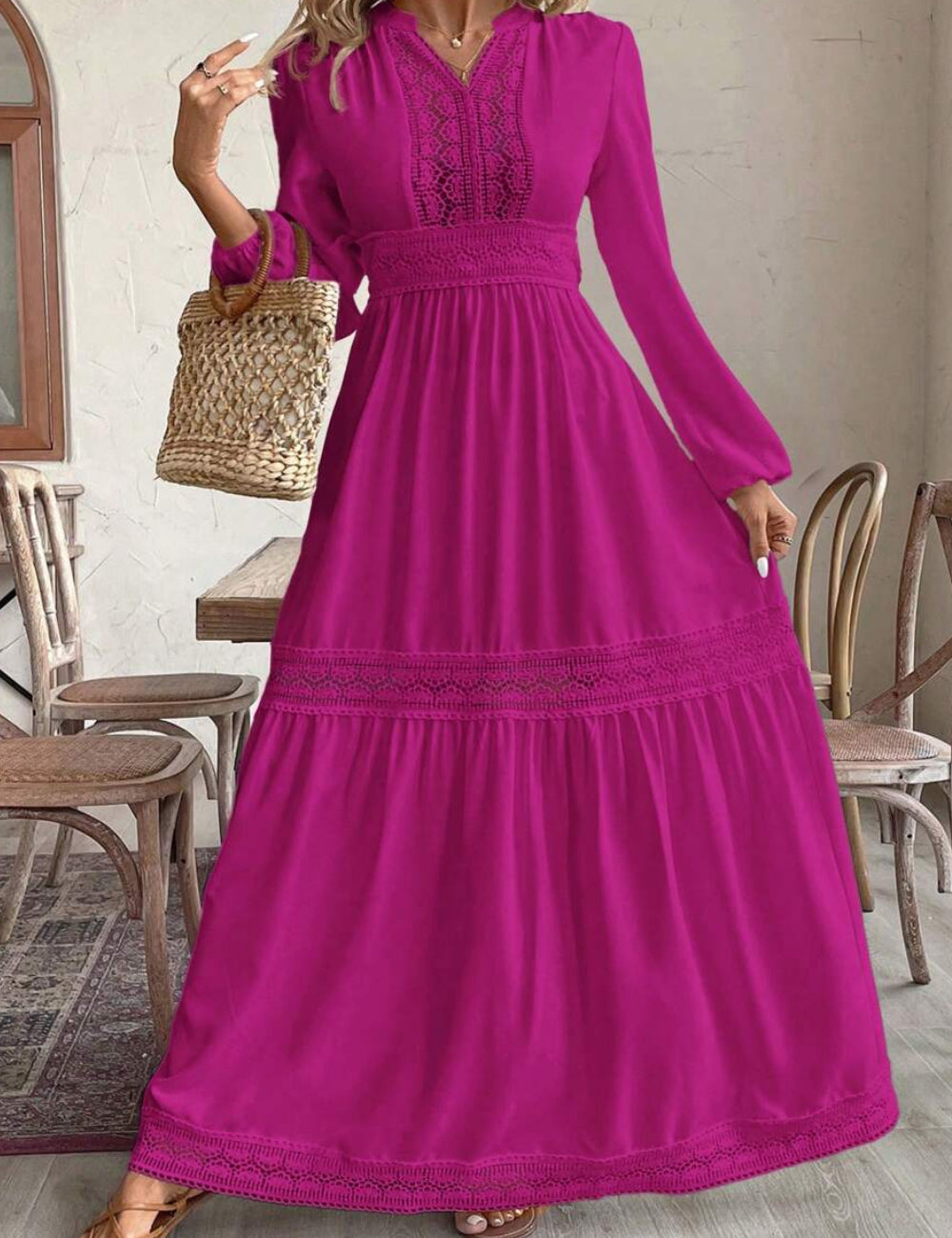 Shein maxi ruha, lila
