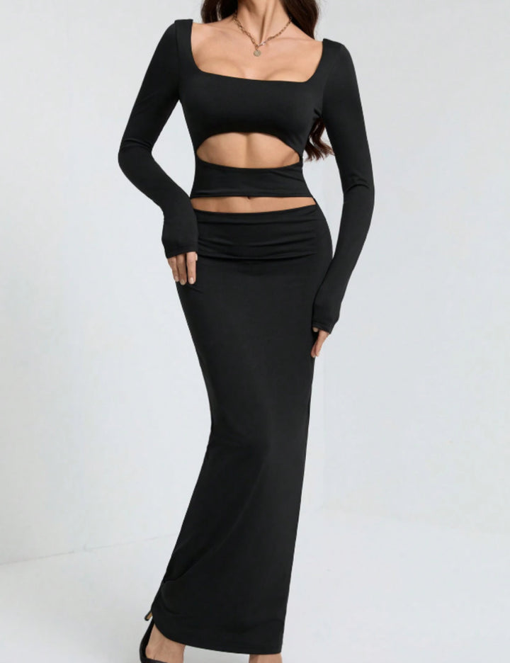 Shein maxi ruha, fekete
