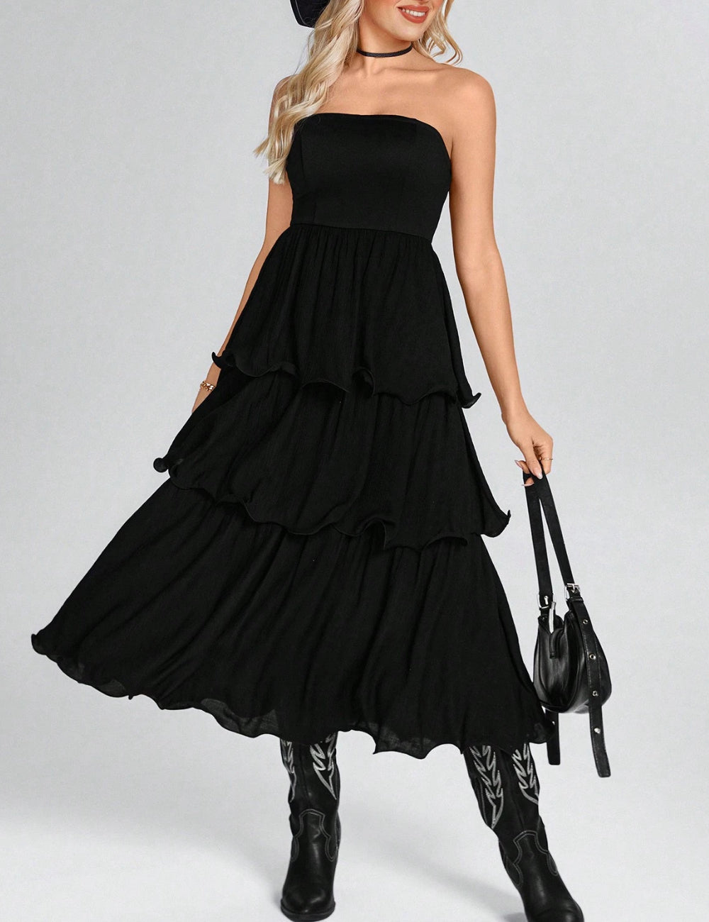 Shein maxi ruha, fekete