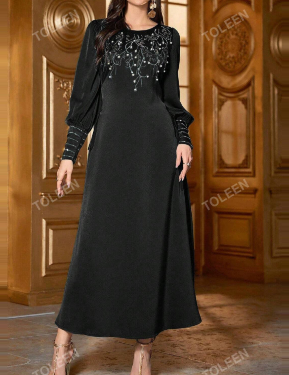 Shein maxi ruha, fekete