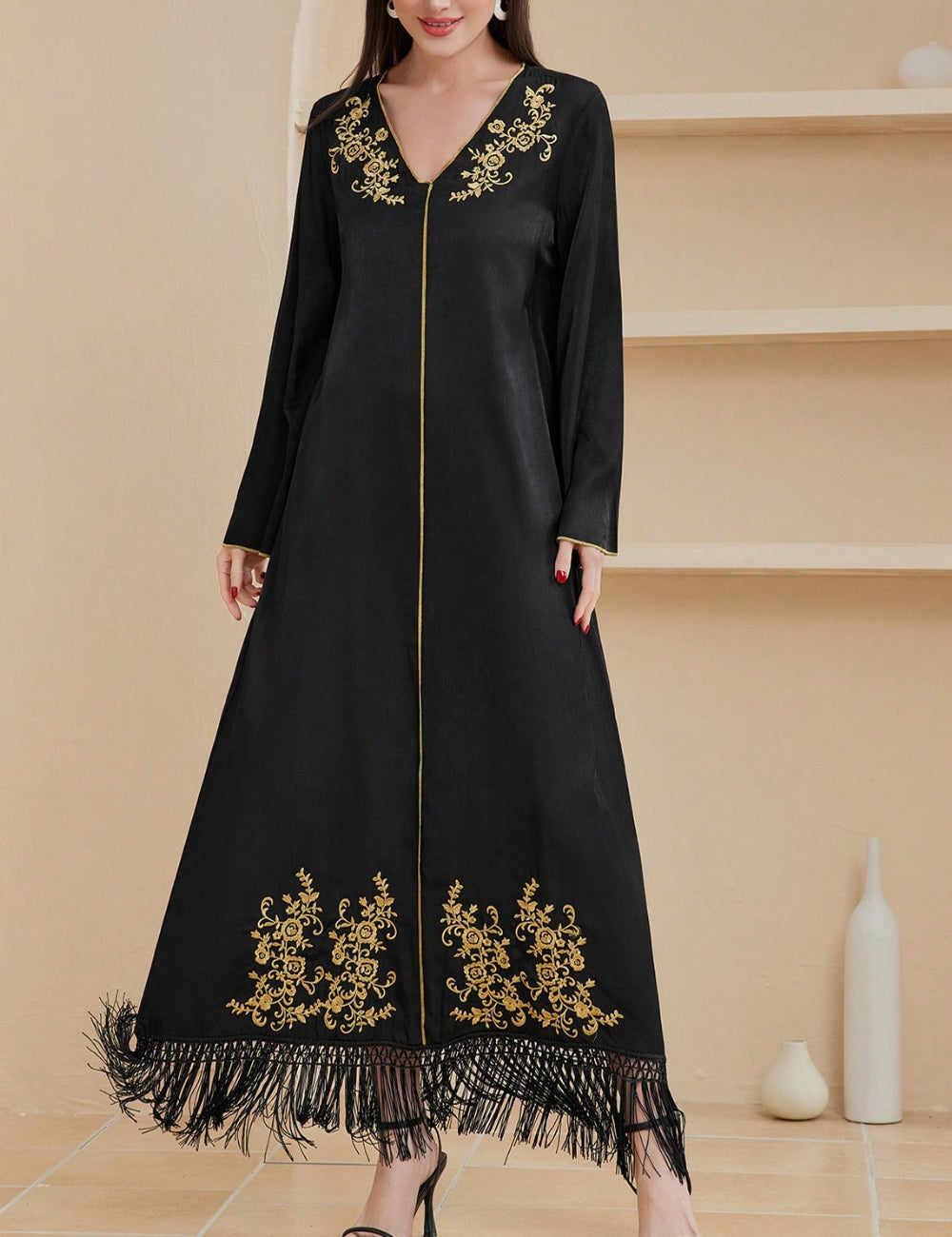 Shein maxi ruha, fekete