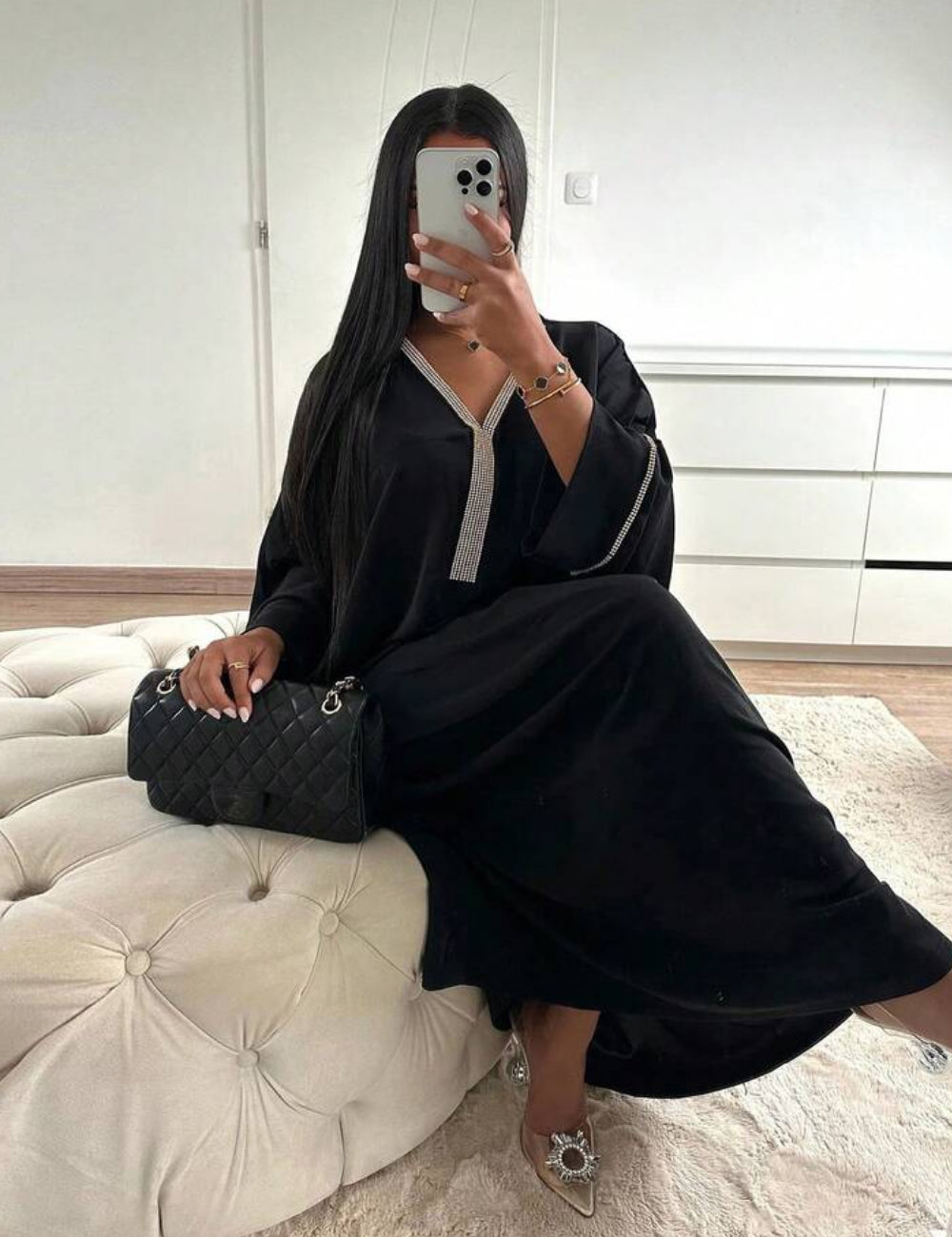 Shein maxi ruha, fekete