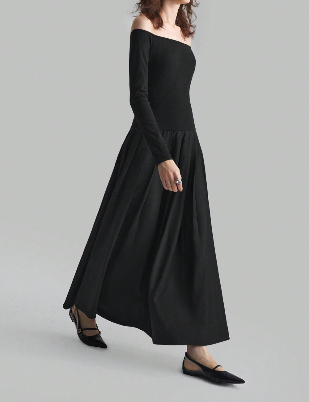 Shein maxi ruha, fekete