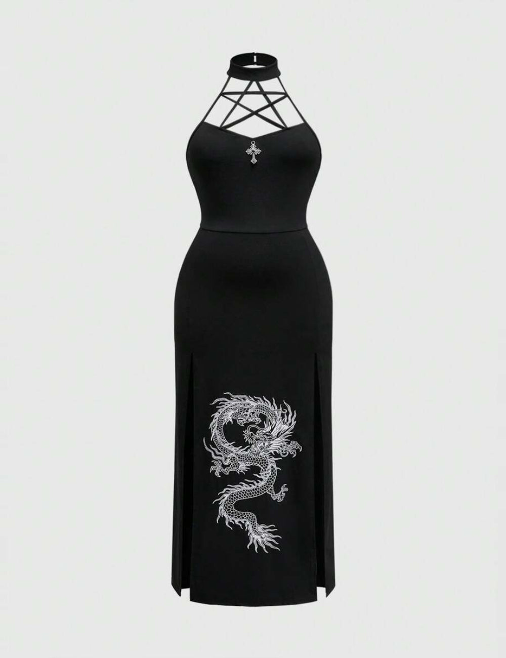 Shein maxi ruha, fekete