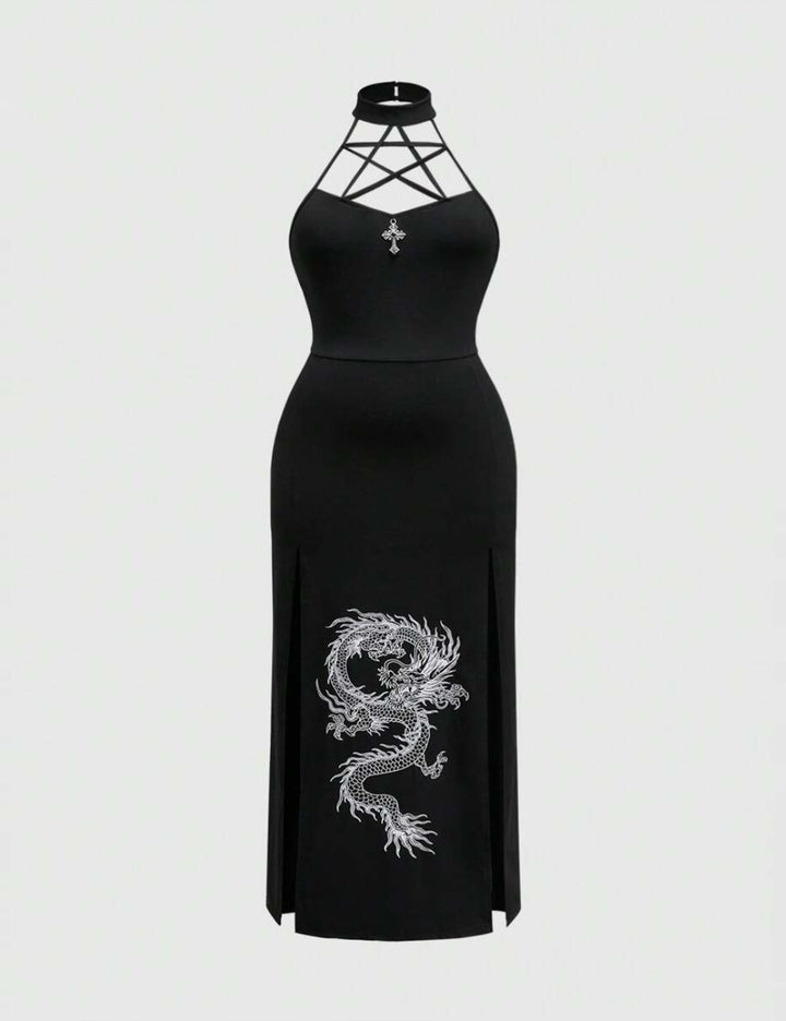 Shein maxi ruha, fekete