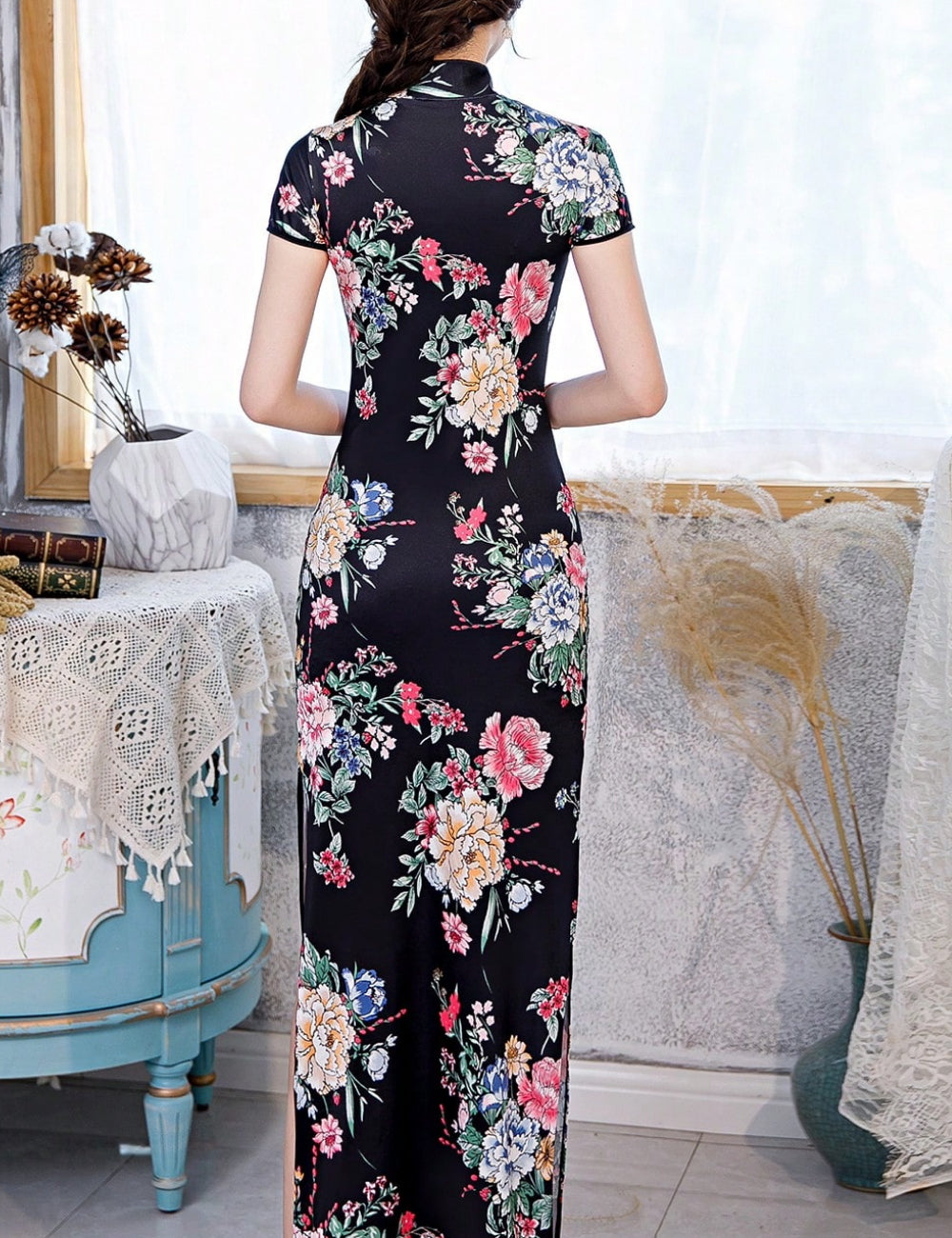 Shein maxi ruha, fekete