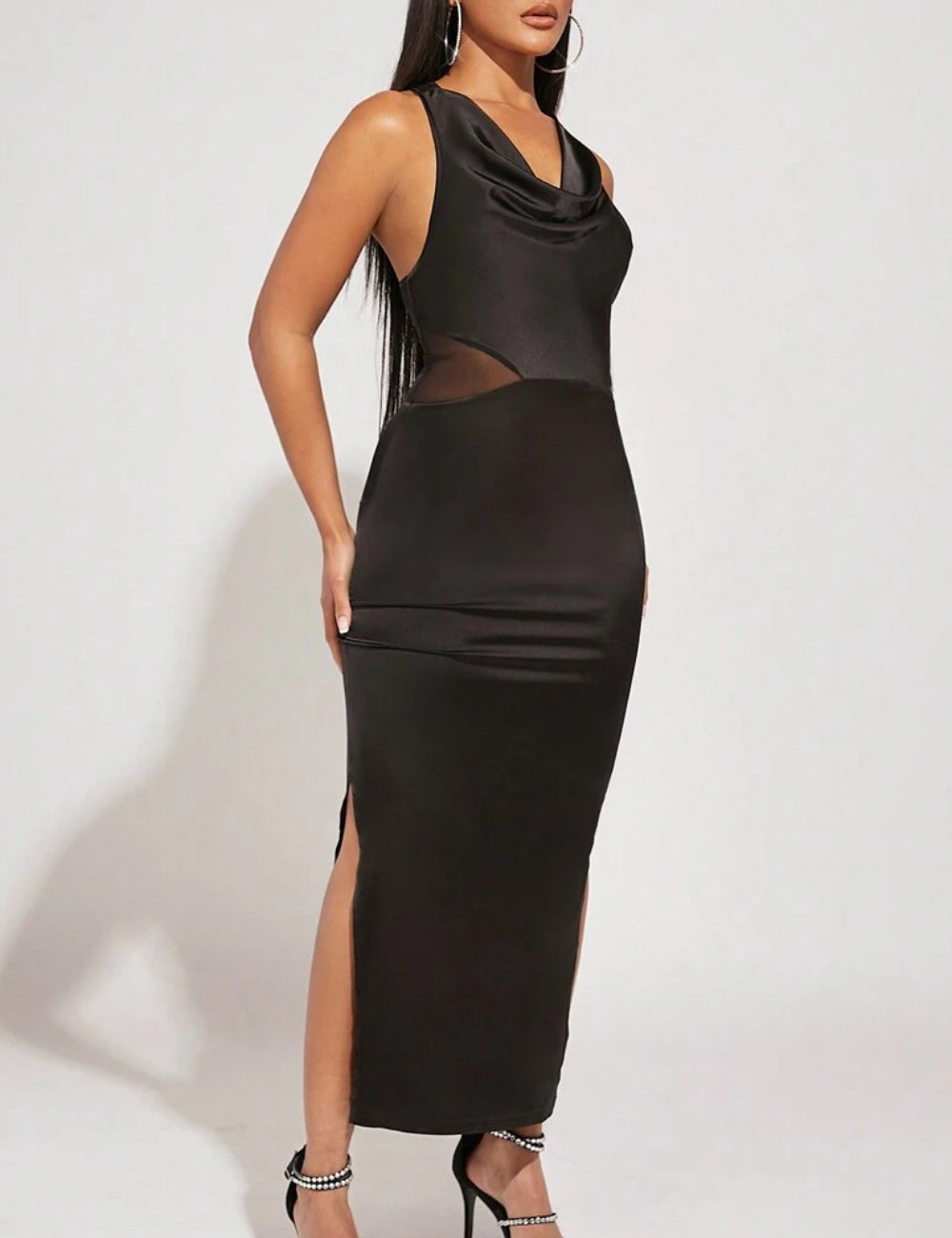 Shein maxi ruha, fekete