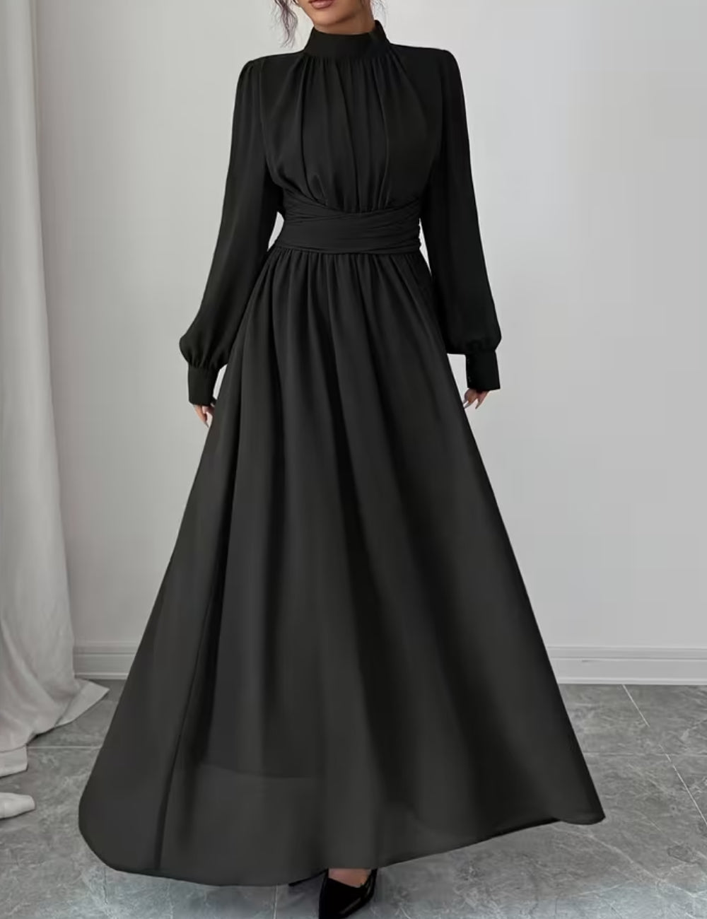 Shein maxi ruha, fekete