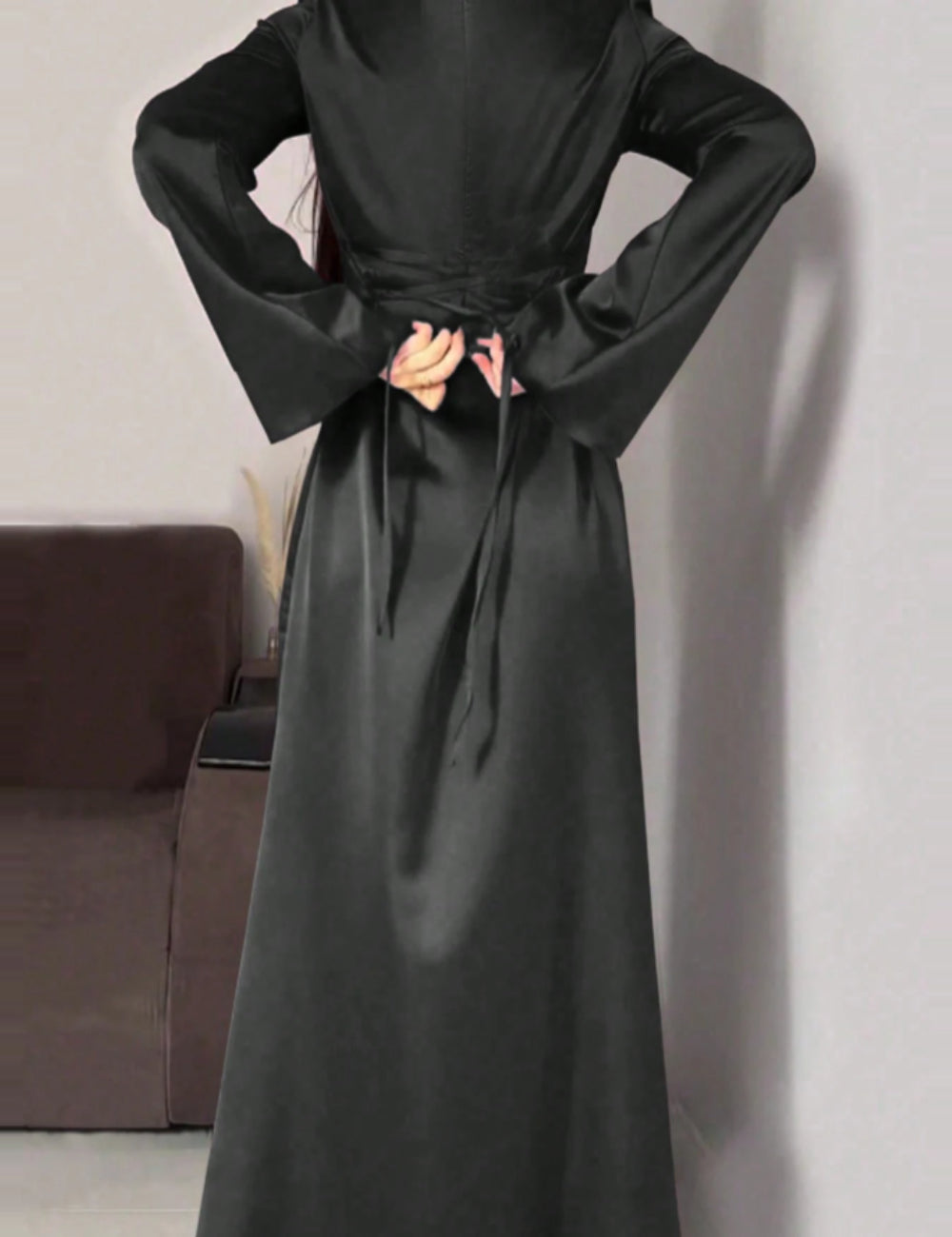 Shein maxi ruha, fekete