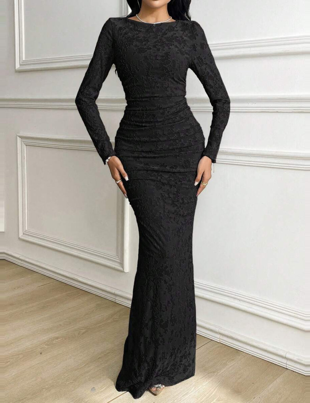 Shein maxi ruha, fekete