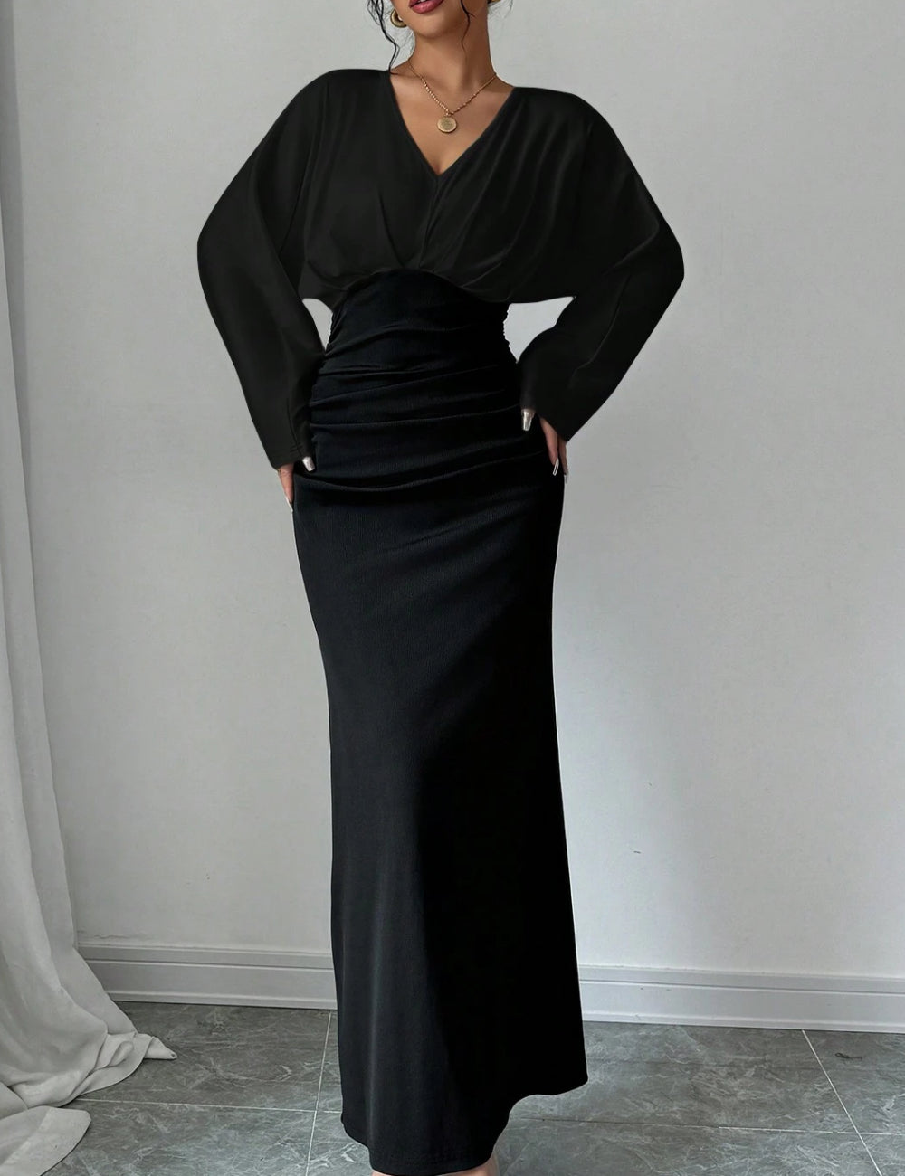 Shein maxi ruha, fekete