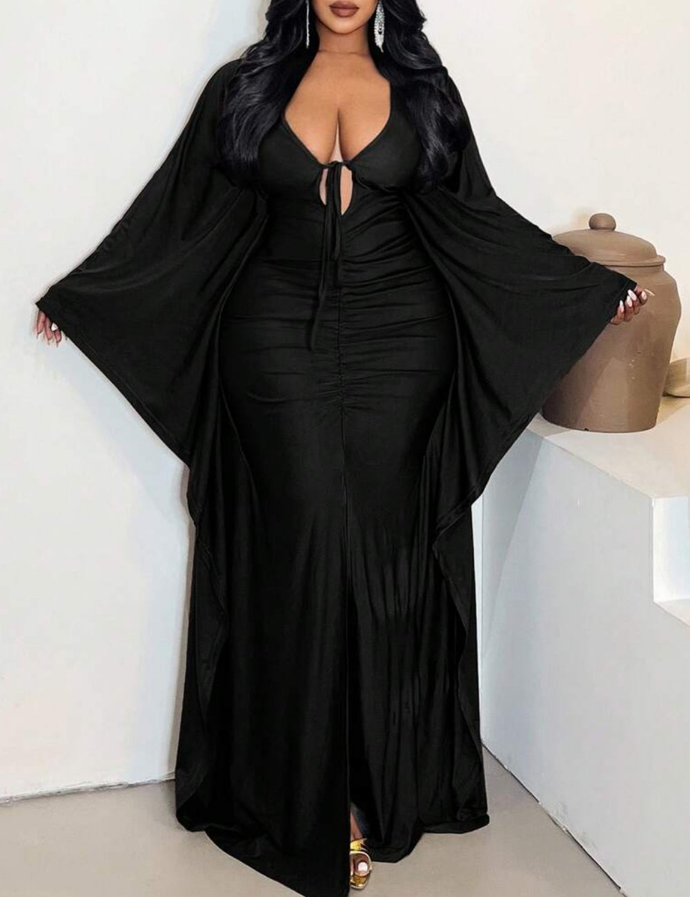 Shein Curve+ Black Maxi Dress